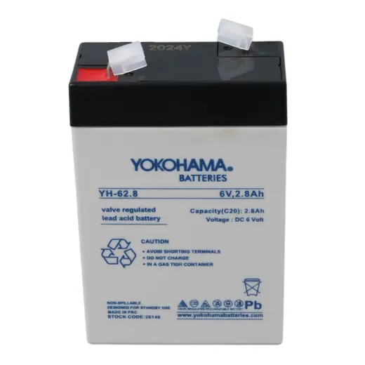 YOKOHAMA YH-62.8 6 VOLT - 2.8 AMPER DİK AKÜ (66 X 33 X 97 MM) görseli 3