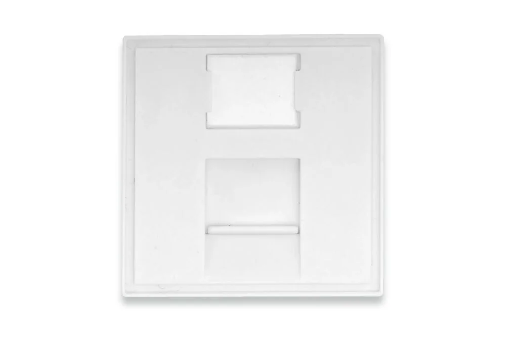 DIGITUS DN-93802-3-SH 45x45mm 1 port Kapaklı Priz Modülü, Şeffaf Etiket Alanına Sahip DN-93802-5 için, LSOH, Beyaz Renk