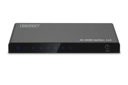 DIGITUS DS-55337 4K HDMI Çoklayıcı, 1x4, 4K/60Hz HDCP 2.2, EDID Kontrolü