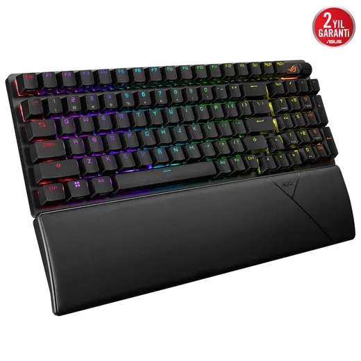 ASUS ROG Strix Scope II 96 Wireless NX Snow White - 96% RGB Mekanik Gaming Klavye - Tri-Mode 2.4GHz/BT/USB görseli 5