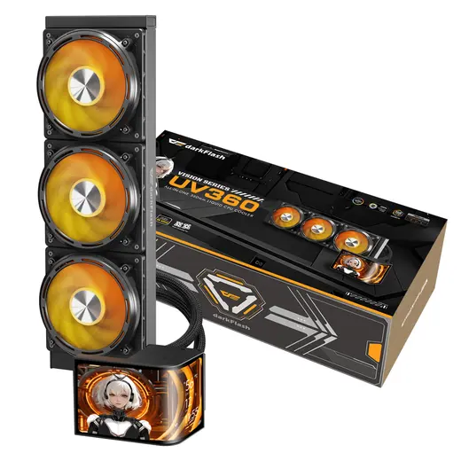 DarkFlash UV360 ARGB LCD Curved 360mm Siyah Sıvı Soğutma 1851/AM5 görseli 3