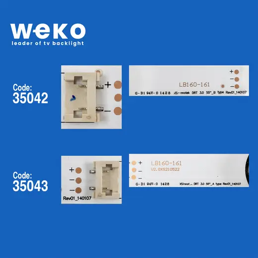 WKSET-6355 35042X5 35043X5 LG INNOTEK DRT 3.0 55_A/B TYPE 115 CM BİRLEŞTİRİLMİŞ LED KODU 5 ADET LED BAR alternatif görünüm