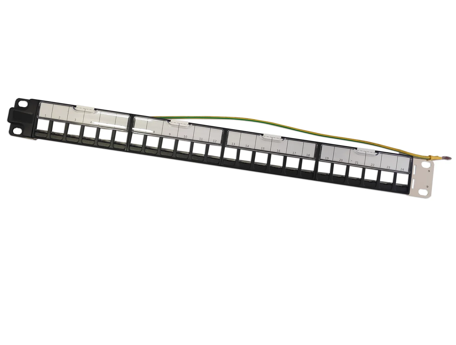 BEEK BN-PP-M24S-LB Modüler Boş Patch Panel, Zırhlı, 24-port, 1U, Rack Montaj için Uygun, Etiketleme Alanı Mevcut
