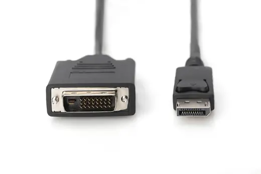 DIGITUS AK-340301-010-S Display Port Adaptör Kablosu, DP Erkek - DVI (24 +1) Erkek, 1 metre, kilit mekanizmalı, DP 1.1a görseli 3