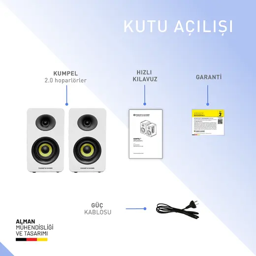 Thonet & Vander KUMPEL 2.0 50W Beyaz Speaker - 2.0 Sistem - 50W RMS görseli 4