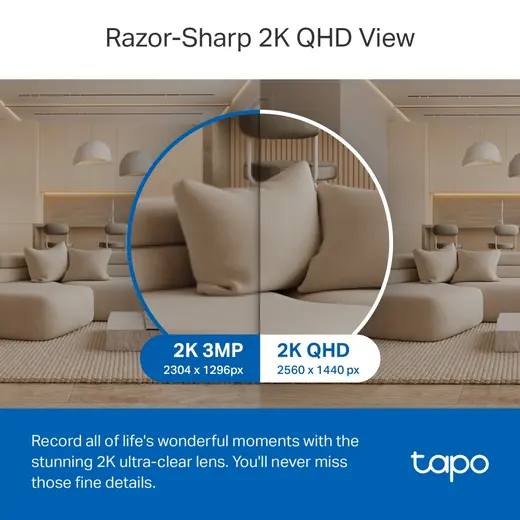 TP-LINK 4MP 4mm Wıfı Kablosuz Pan-Tilt IP Kamera TAPOC220 görseli 7