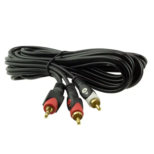 POWERMASTER 2 RCA ERKEK + 3.5 MM STEREO ERKEK GOLD 3 METRE 1.KALİTE KABLO