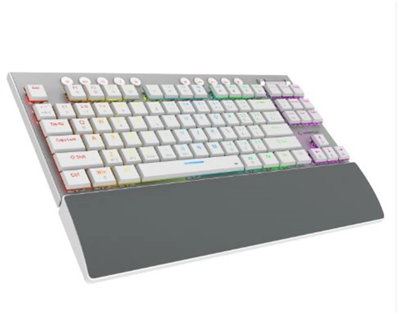 Rampage BERU Beyaz 2.4G + BT Wireless RED SWITCH Mekanik Gaming Oyuncu Klavye Slim RGB