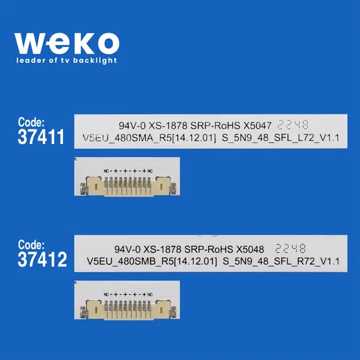 WKSET-6764 37411X1 37412X1 V5EU-480SMA/B 2 ADET LED BAR (72LED) alternatif görünüm