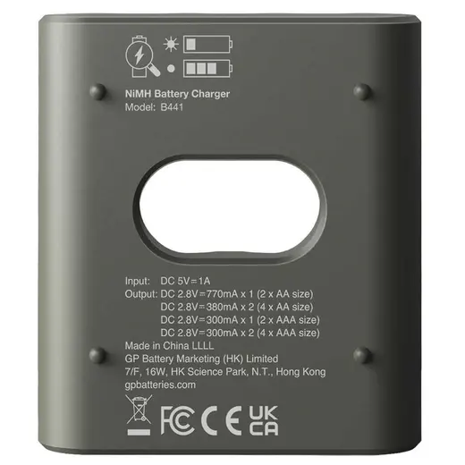 GP RECYKO B441 USB 4LÜ AA - AAA PİL ŞARJ CİHAZI (GPACSB44103 GPB441R21-2GTLB1) PİLSİZ görseli 4