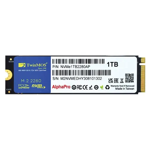 1 TB TWINMOS M.2 PCIe NVMe 3600/3250 NVMe1TB2280AP alternatif görünüm