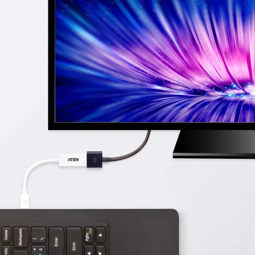 ATEN ATEN-VC980 Mini DisplayPort (mini DP) <-> HDMI Adaptörü, Mini DisplayPort Erkek <-> HDMI A Dişi Mini DisplayPort to görseli 3