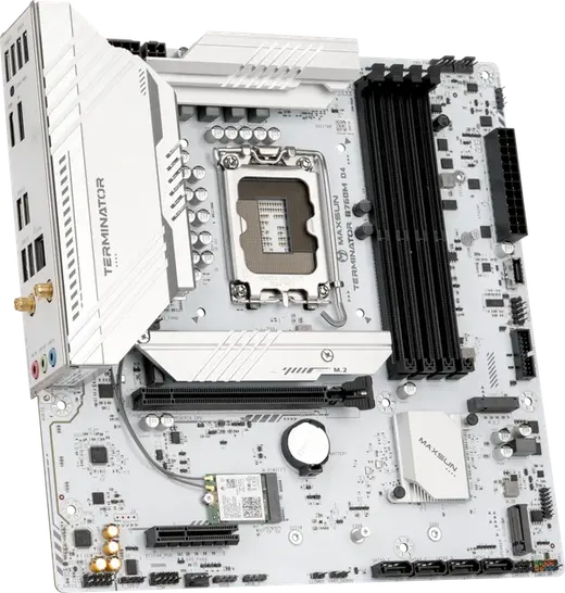 MAXUN TERMINATOR B760M-D4-ICE DDR4 HDMI-DP PCIE 5.0 1700p mATX BEYAZ görseli 3