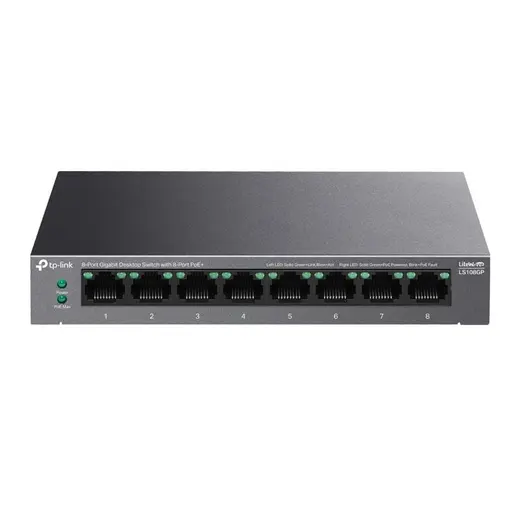 TP-LINK LS108GP 8 PORT GIGABIT + RJ45 62W 250 METRE POE MESAFE METAL KASA görseli 2