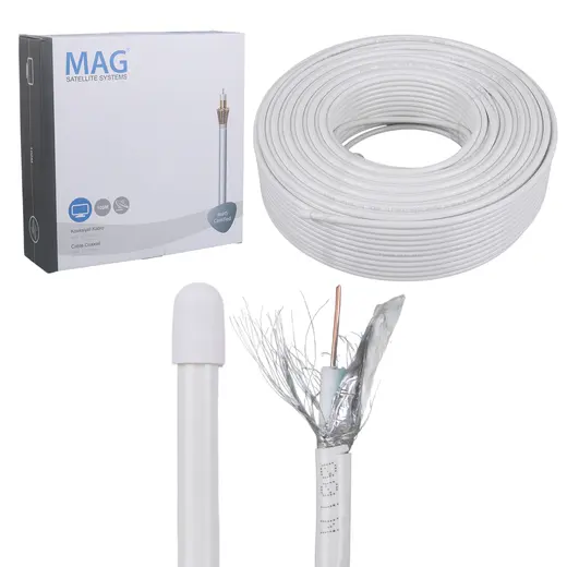 MAG PLUS RG6/U4 TRISHIELD 64 TEL ANTEN KABLOSU (100 METRE)