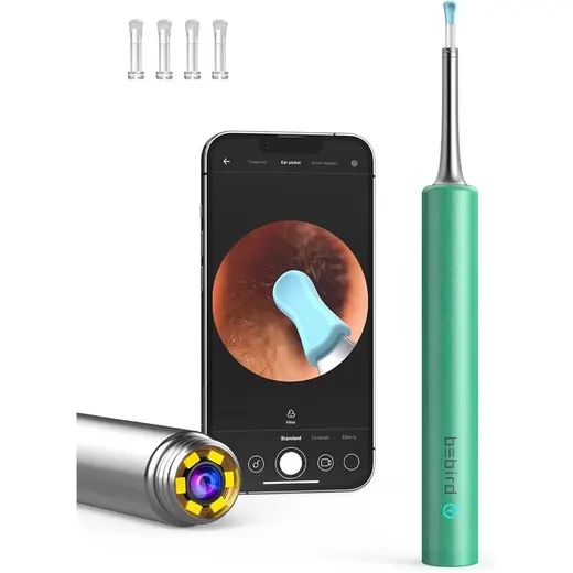 BEBIRD T5 3MP KAMERA 3.5MM LENS ŞARJLI WIFI GÖRÜNTÜLÜ KULAK TEMİZLEYİCİ YEŞİL RENK görseli 1