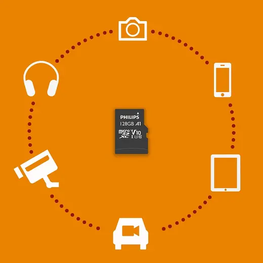 PHILIPS MicroSD 128GB FM12MP45B/00 Class10 Hafıza Kartı görseli 5