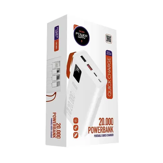 POWERWAY QC20 20000 MAH ÇİFT USB DİJİTAL EKRAN POWERBANK görseli 3