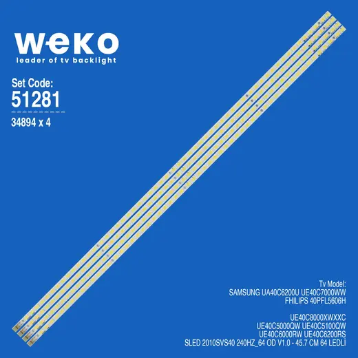 WKSET-6281 34894X4 SLED 2010SVS40 240HZ_64 OD V1.0 4 ADET LED BAR (64LED)