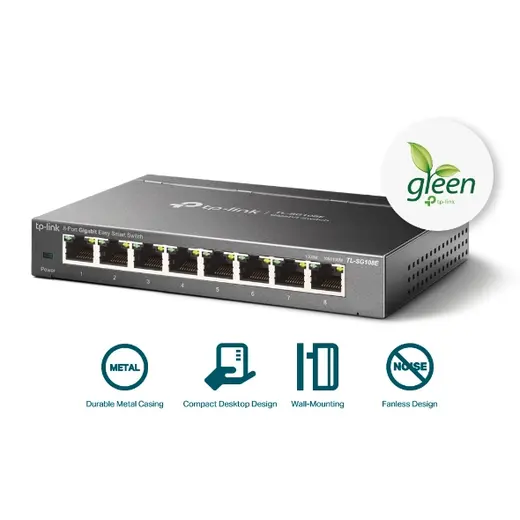 TP-LINK 8port TL-SG108E GIGABIT Yönetilebilir Switch Masaüstü alternatif görünüm