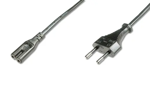 DIGITUS AK-440104-018-S Mains Güç Kablosu, Euro C7 erkek Euro C7 dişi, 1.80 metre, H03VVH2-F 2G 0.75qmm
