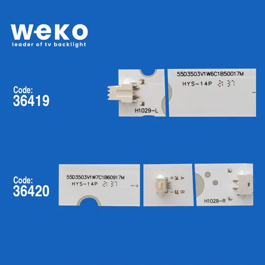 WKSET-5418 36419X6 36420X6 KJ55D13R/L-ZC21F-05 12 ADET LED BAR alternatif görünüm