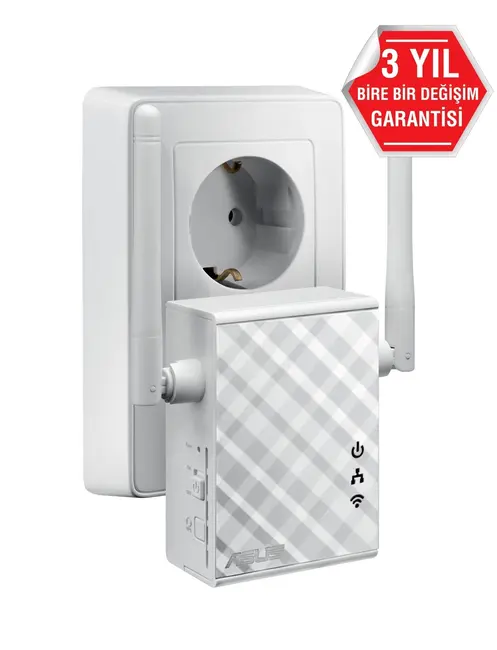 ASUS RP-N12 N300 2.4GHZ Mesafe Genişletici EV Ofis Tipi 2x 2dbi sabit anten görseli 2
