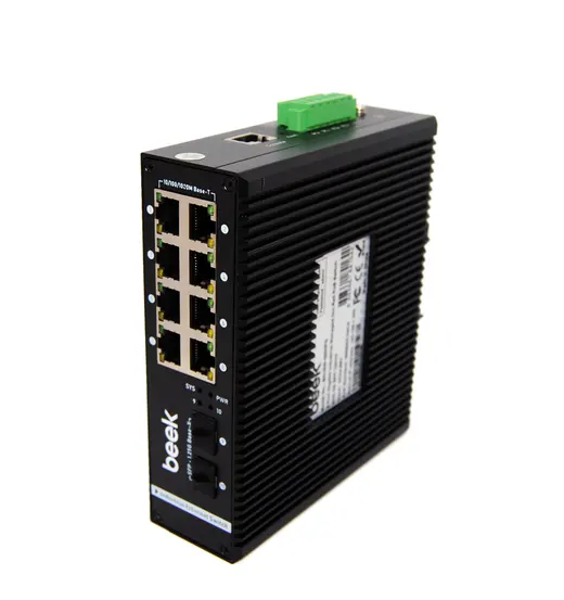 BEEK BN-ISW-2082PG Yönetilebilir L2+ Endüstriyel PoE Switch 8 x 10/100/1000T IEEE802.3af/at PoE+ port görseli 2