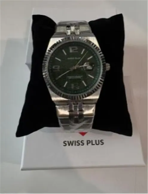 Swiss Plus Man Watch Premium Seri Model-2ST3442AGS Green-Silver(Kol Saati)