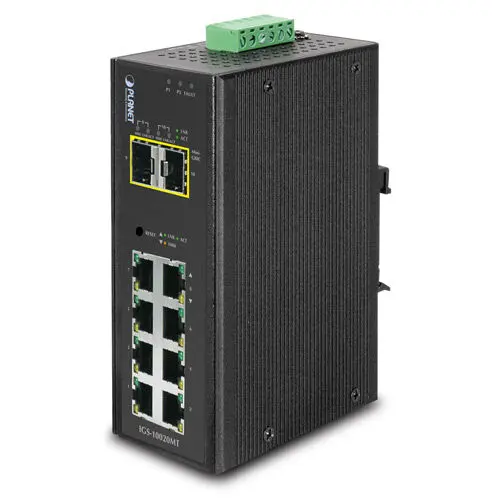 PLANET PL-IGS-10020MT Endüstriyel Tip Yönetilebilir Switch (Industrial Managed Switch) 8-Port 10/100/1000Base-T 2
