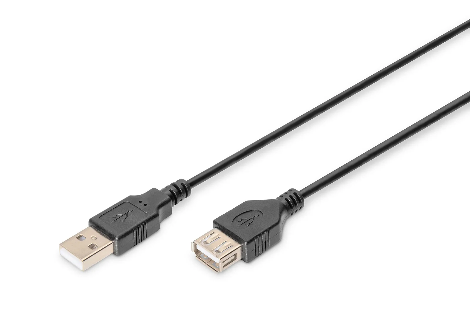 DIGITUS AK-300200-018-S USB 2.0 uzatma kablosu, A tipi St/Bu, 1,8 m, USB 2.0 için uygun, siyah renk