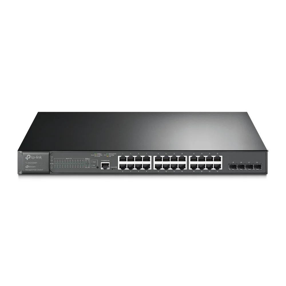 TP-LINK OMADA TL-SG3428MP 24 PORT GIGABIT+4X1GB SFP UPLINK L2+ 384W POE YÖNETİLEBİLİR RACKMOUNT SWITCH