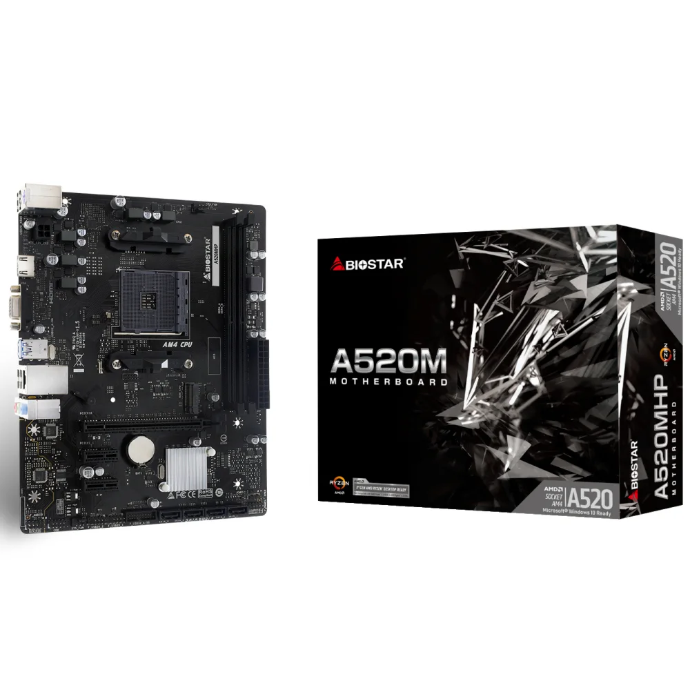 Biostar A520MHP 2.0 AMD AM4 DDR4 4400 HDMI VGA M2 mATX