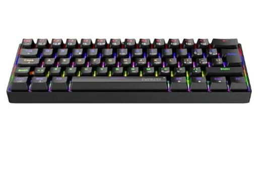 Everest Amber Siyah Type-C Bağlantılı RGB Ledli Mekanik Gaming Oyuncu Klavye Q Red Switch alternatif görünüm