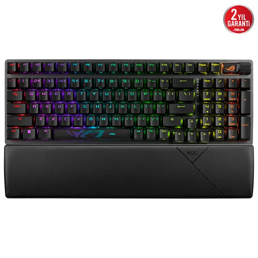 ASUS ROG Strix Scope II 96 Wireless NX Snow White - 96% RGB Mekanik Gaming Klavye - Tri-Mode 2.4GHz/BT/USB görseli 8