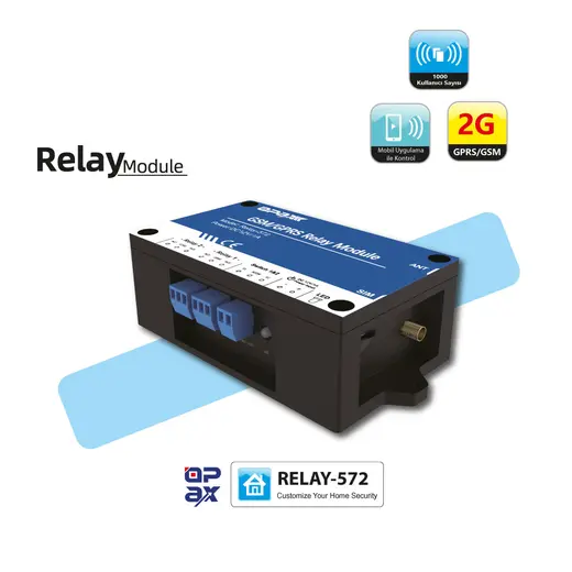 OPAX RELAY-572 Mobil Uygulamalı Telefonla Kapı ve Bariyer Açma Modülü alternatif görünüm