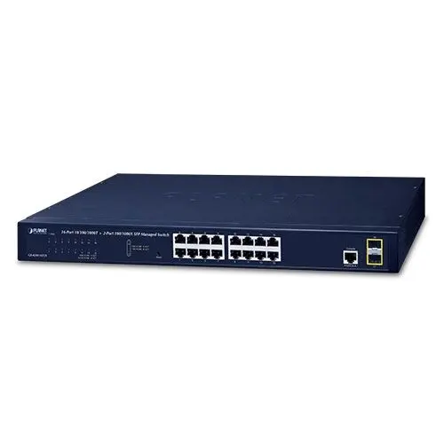PLANET PL-GS-4210-16T2S Yönetilebilir Gigabit Switch (Managed Gigabit Switch) 16-port 10/100/1000Base-T 2