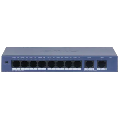 DAHUA S3010-8ET2GT-90 10 PORT 10/100 8xPOE 90W 2xRJ45 10/100/1000 UPLINK YÖNETİLEMEZ SWITCH