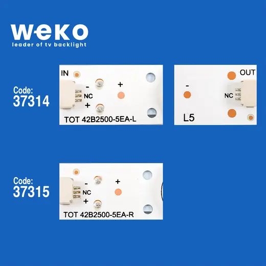 WKSET-6647 37314X6 37315X2 TOT 42B2500 5EA-L / R 8 ADET LED BAR alternatif görünüm