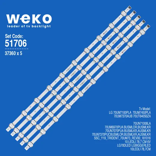 WKSET-6706 37360X5 SSC_Y19_TRIDENT_70UM73_S 5 ADET LED BAR
