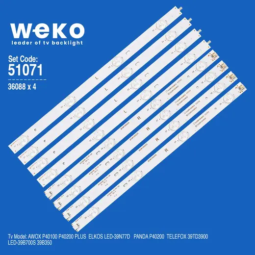 WKSET-6071 36088X4 0Y39D08-ZC21FG-02 303WY390039 4 ADET LED BAR