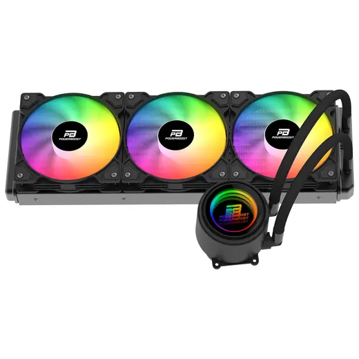 POWERBOOST 360MM CIRCLE 360B PB-LCS-CR360B Rainbow Fanlı AM5-1851p Sıvı Soğutmalı İşlemci Fanı görseli 1