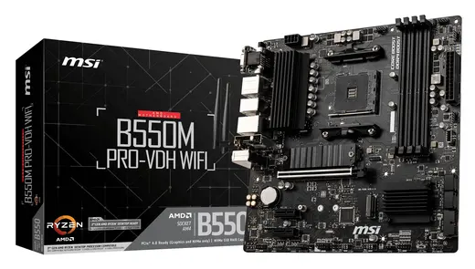 MSI B550M PRO-VDH WIFI DDR4 HDMI DP PCIE 4.0 AM4 mATX görseli 4