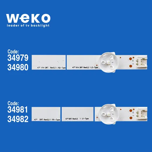 WKSET-6386 34979X2 34980X3 34981X3 34982X2 47 V14 DRT REV0.2 1 94 CM BİRLEŞTİRİLMİŞ LED KODU 5 ADET LED BAR alternatif görünüm