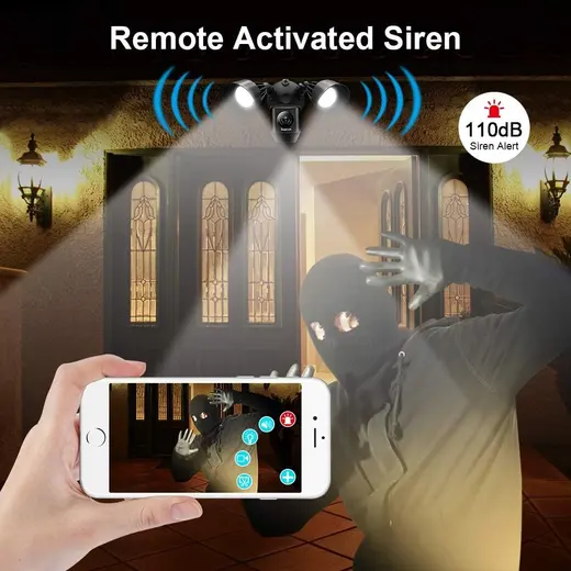OPAX-90120 PROJEKTÖRLÜ WiFi KAMERA / ALARM / KARŞILIKLI KONUŞMA / HAREKET SENSÖRÜ / SD KART DESTEĞİ görseli 4