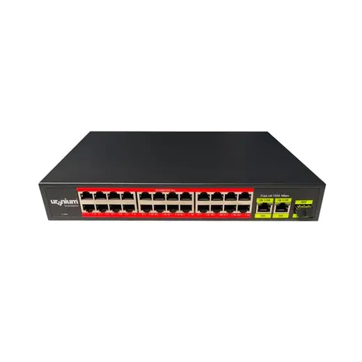 URANIUM POE-2421SFP-300W 24 PORT 10/100+2X GIGABIT UPLINK +1XSFP RACKMOUNT SWITCH (REALTEK CHIPSET) görseli 1