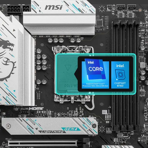 MSI B760 GAMING PLUS DDR4 WIFI-6E HDMI DP PCIE 4.0 1700p ATX görseli 8