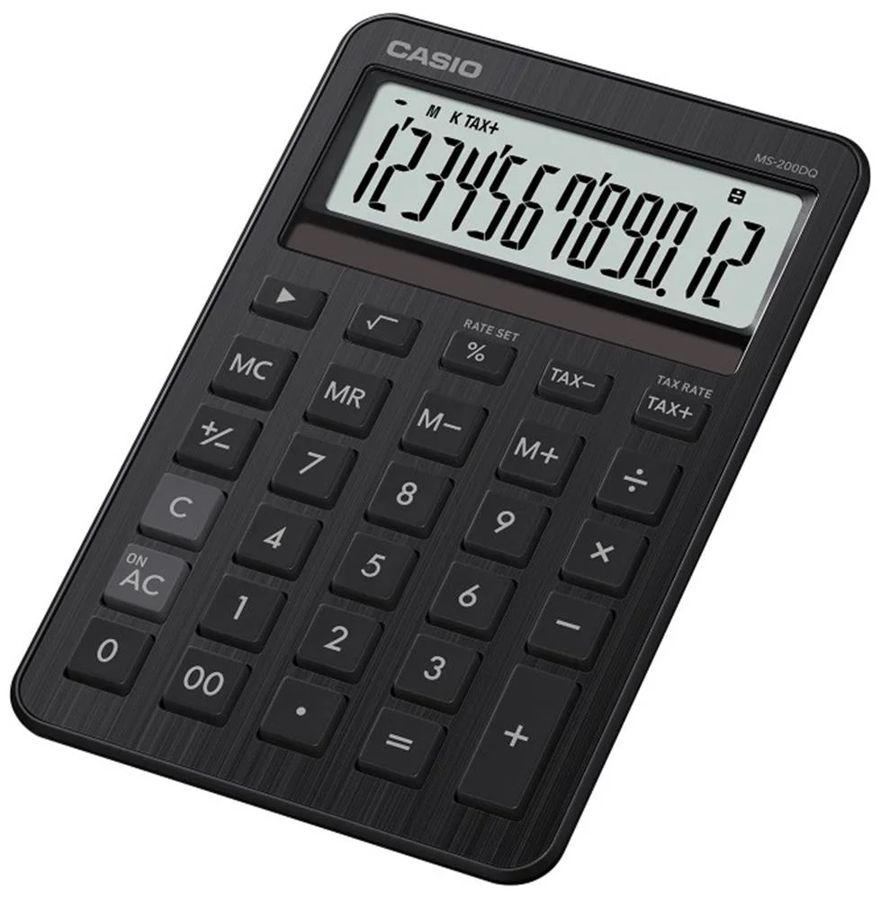 Casio MS-200DQ-BK 12 Hane Beyaz Masa Üstü Hesap Makinesi