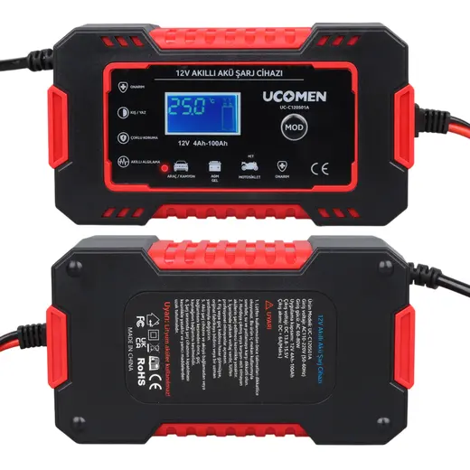 UCOMEN UC-C120501A 12V MAX 6A KIRMIZI LED GÖSTERGELİ AKÜ ŞARJ CİHAZI alternatif görünüm