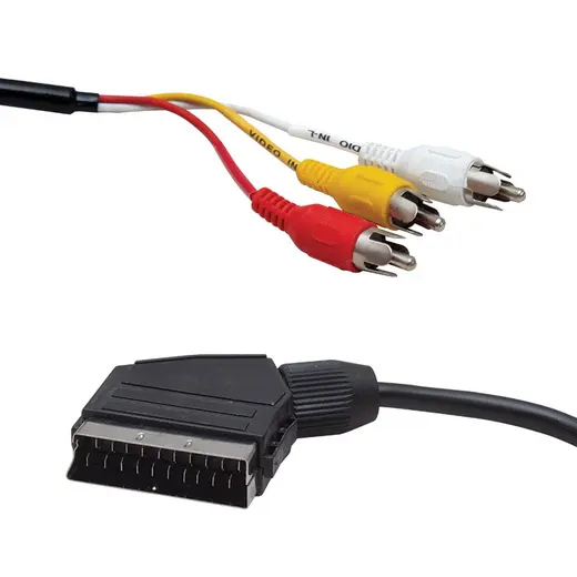 POWERMASTER 3 RCA 1.2 METRE 7 MM SİYAH KUTULU SCART TOS KABLO alternatif görünüm
